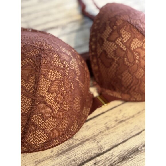 Soma Embraceable Enchanting Lace Brown Size 34DD Underwire Front Closure - Picture 3 of 8